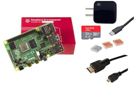 Kit Raspberry Pi 4 B 2gb Original + Fuente 3A + Disipadores + HDMI + Mem 32gb